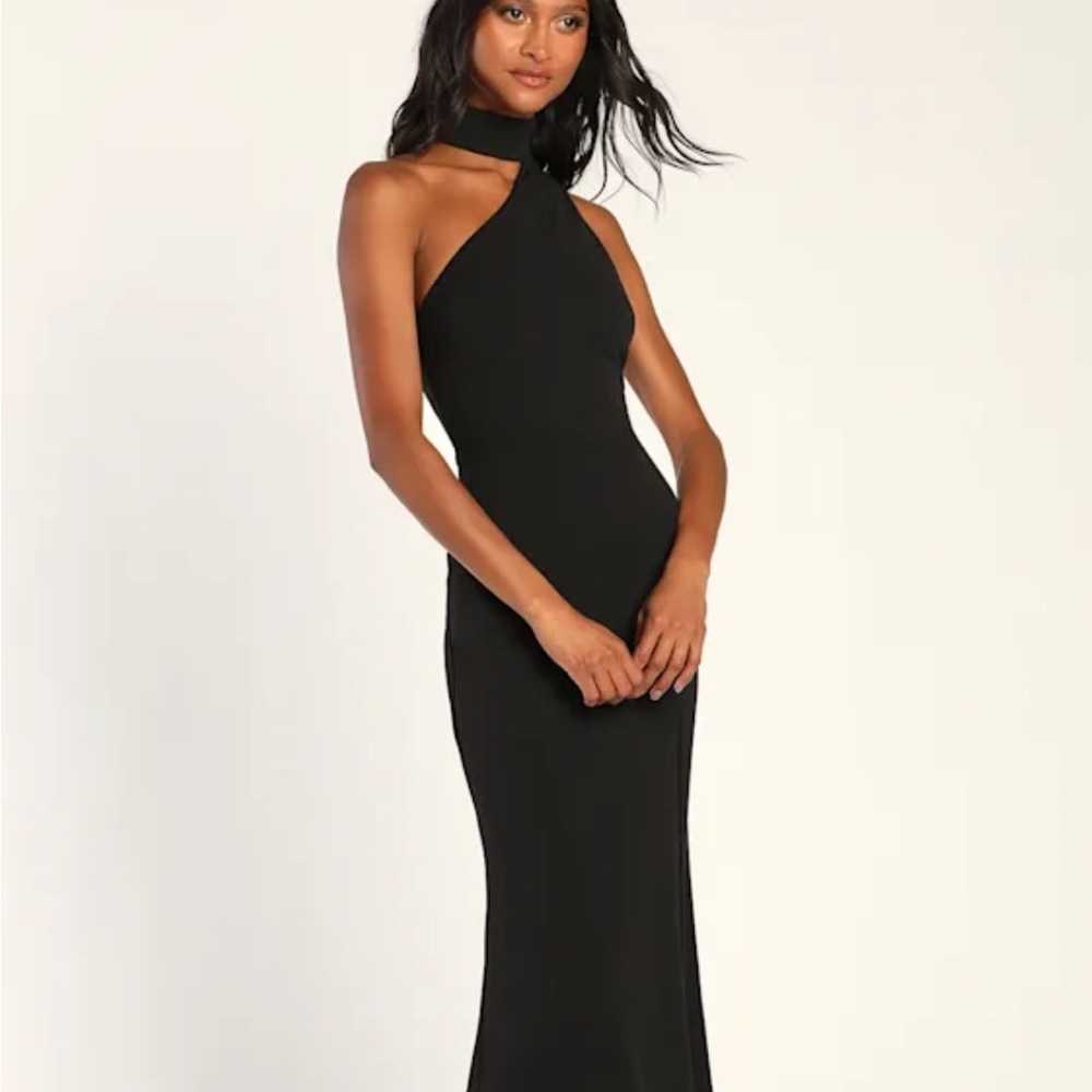 NEW LULUS Elegant Black One-Shoulder Dress - Picture 4 of 9